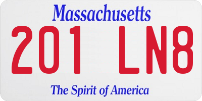 MA license plate 201LN8
