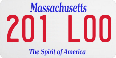 MA license plate 201LO0