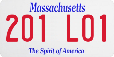 MA license plate 201LO1