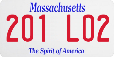 MA license plate 201LO2
