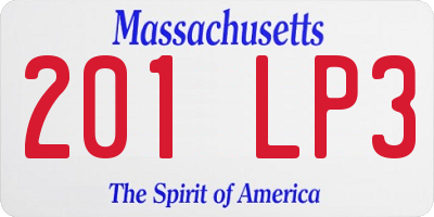 MA license plate 201LP3
