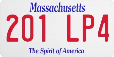 MA license plate 201LP4