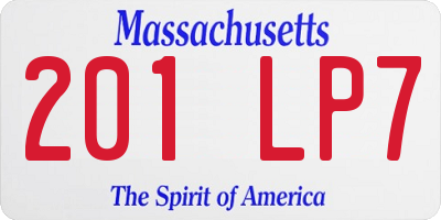 MA license plate 201LP7