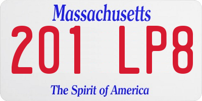 MA license plate 201LP8