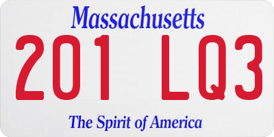 MA license plate 201LQ3