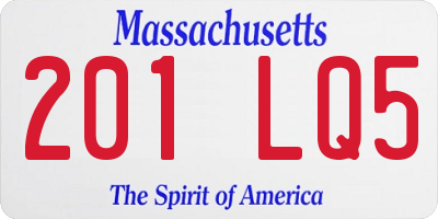 MA license plate 201LQ5