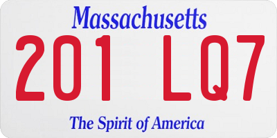 MA license plate 201LQ7