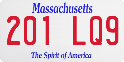 MA license plate 201LQ9