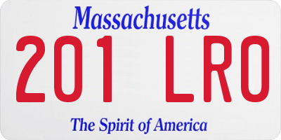 MA license plate 201LR0