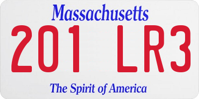 MA license plate 201LR3