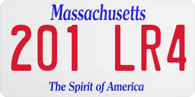 MA license plate 201LR4
