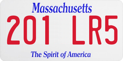MA license plate 201LR5