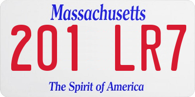 MA license plate 201LR7