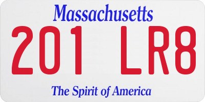 MA license plate 201LR8