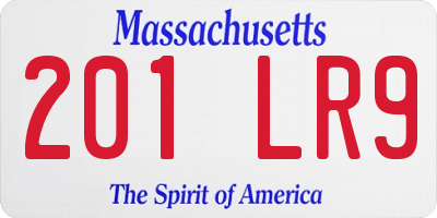 MA license plate 201LR9