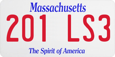 MA license plate 201LS3