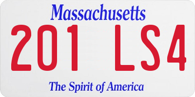 MA license plate 201LS4