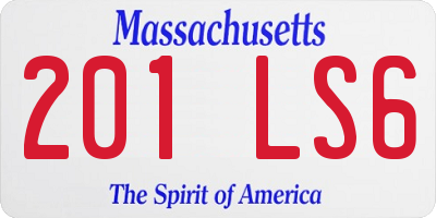 MA license plate 201LS6