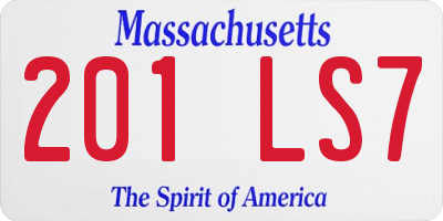 MA license plate 201LS7