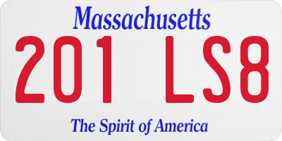 MA license plate 201LS8
