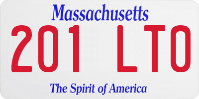 MA license plate 201LT0