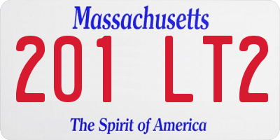 MA license plate 201LT2