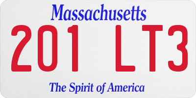 MA license plate 201LT3
