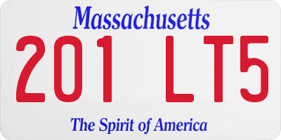 MA license plate 201LT5