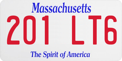 MA license plate 201LT6