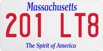 MA license plate 201LT8