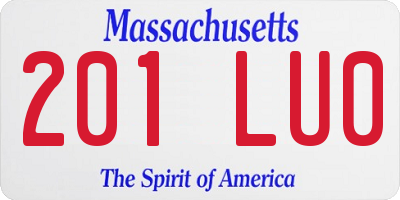 MA license plate 201LU0