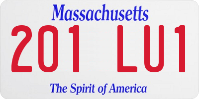 MA license plate 201LU1