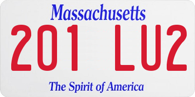 MA license plate 201LU2
