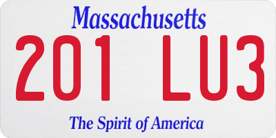 MA license plate 201LU3