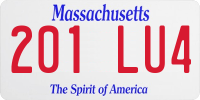 MA license plate 201LU4