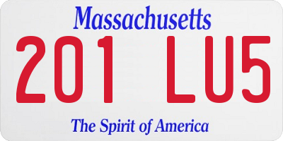 MA license plate 201LU5