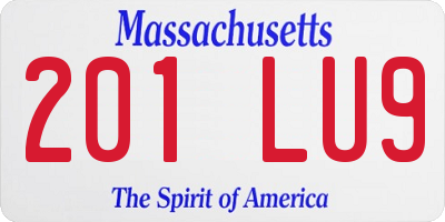 MA license plate 201LU9