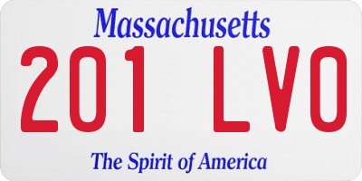 MA license plate 201LV0