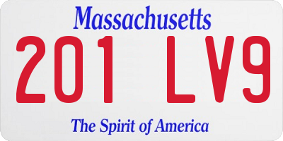 MA license plate 201LV9