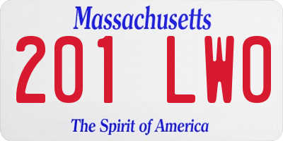 MA license plate 201LW0