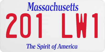 MA license plate 201LW1