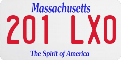 MA license plate 201LX0