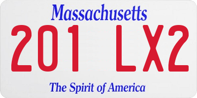MA license plate 201LX2