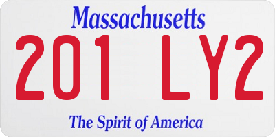 MA license plate 201LY2
