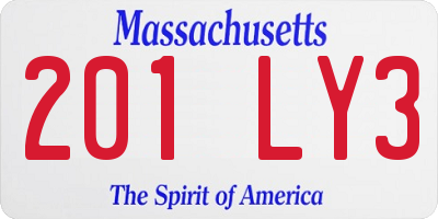 MA license plate 201LY3