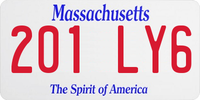 MA license plate 201LY6