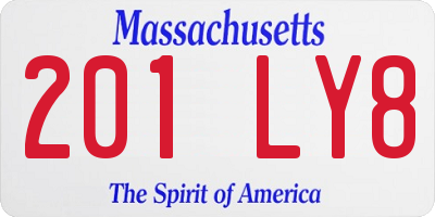 MA license plate 201LY8