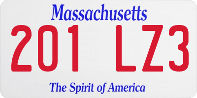 MA license plate 201LZ3