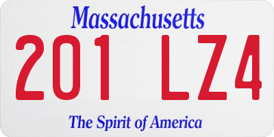 MA license plate 201LZ4