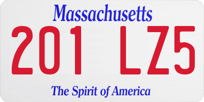 MA license plate 201LZ5